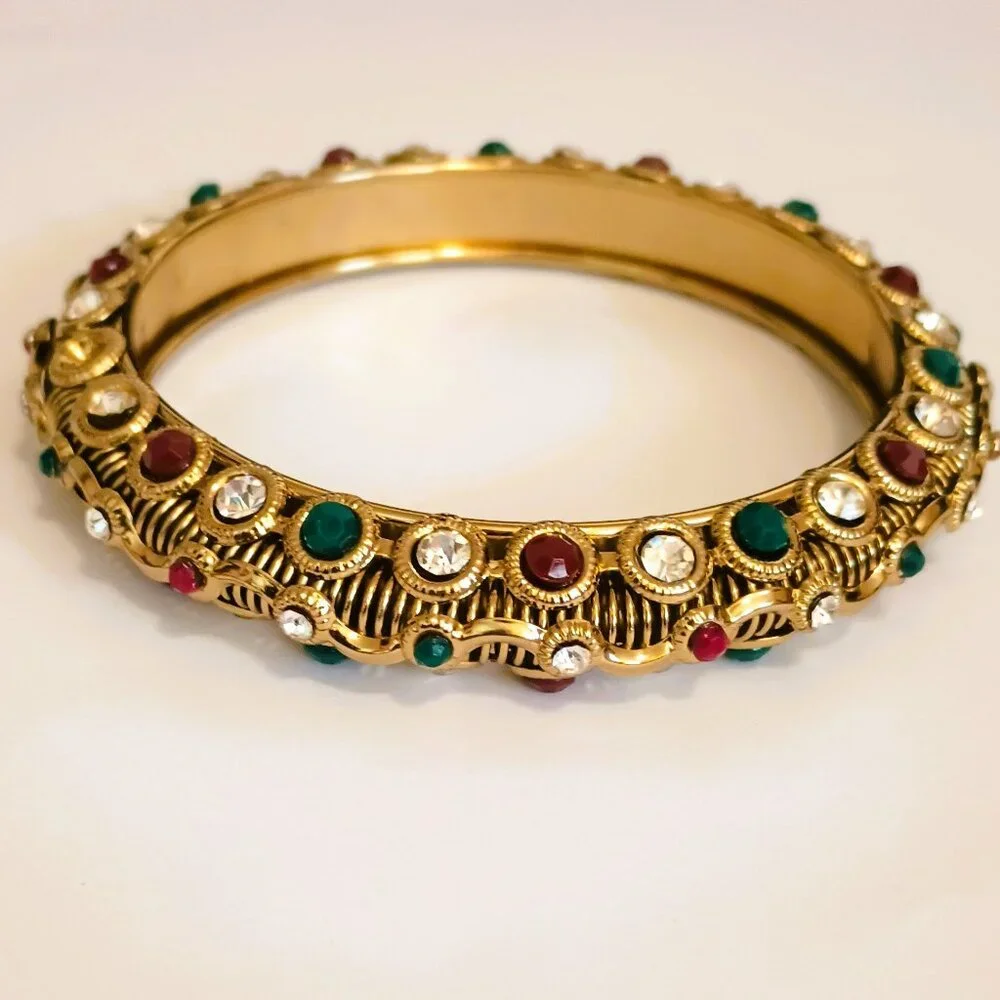 2 Multi-Color Rhinestone Bangles 8